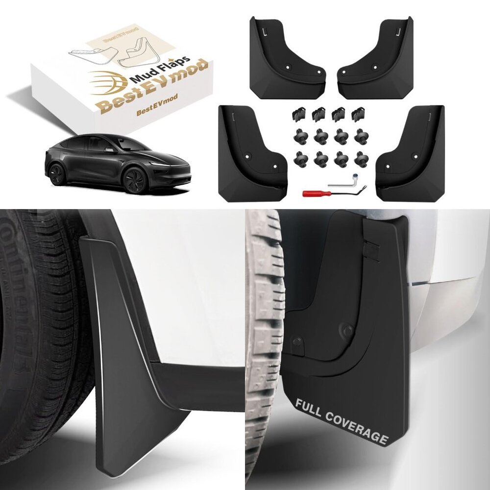 Custom Fit: BestEvMod compatible with Tesla Model Y Juniper Refresh Mud Flaps
